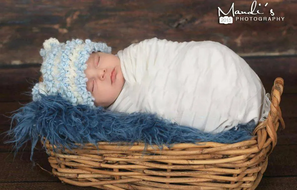 Blue Curly Alpaca Faux Flokati Fur