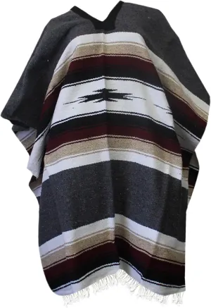 Del Mex Mexican Diamond Woven Eastwood Poncho