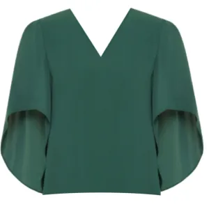 Emerald Crepe Vneck Nina Top