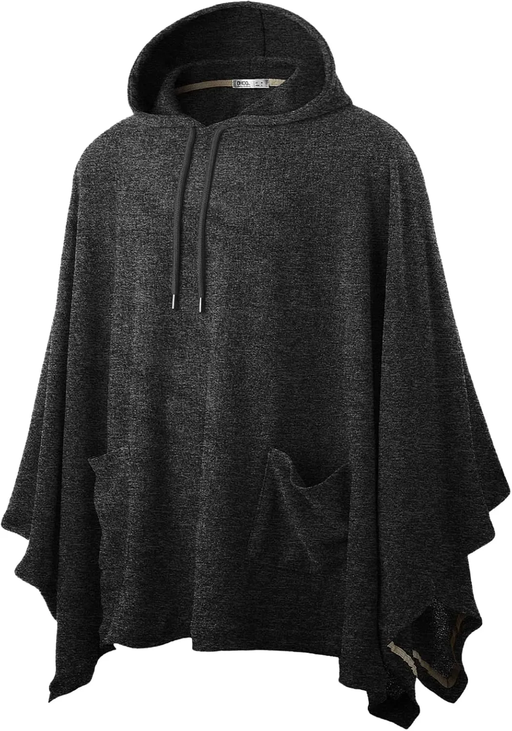 Ohoo Men's Hooded Poncho Cape Cloak Fashion Hoodie Pullover with Pocket
