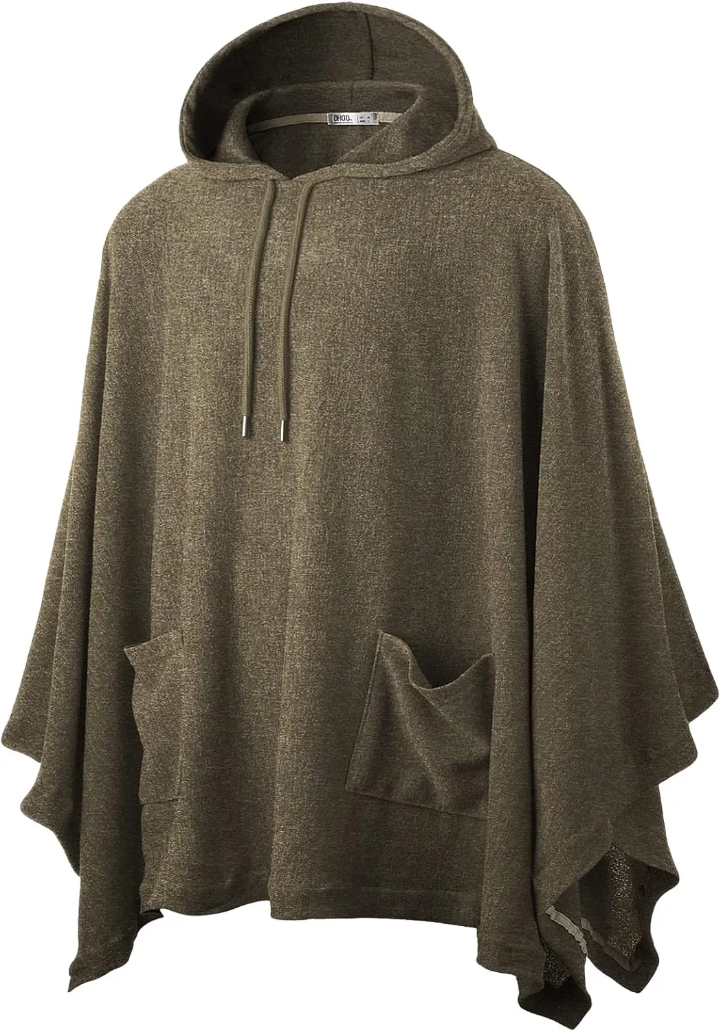 Ohoo Men's Hooded Poncho Cape Cloak Fashion Hoodie Pullover with Pocket