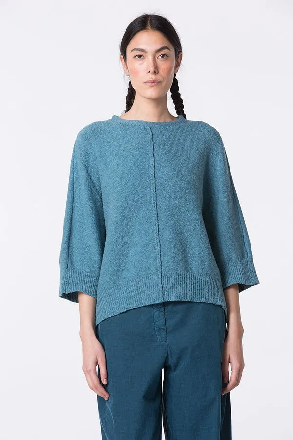 Oska 3/4 Sleeve Knit Sweater in Stream
