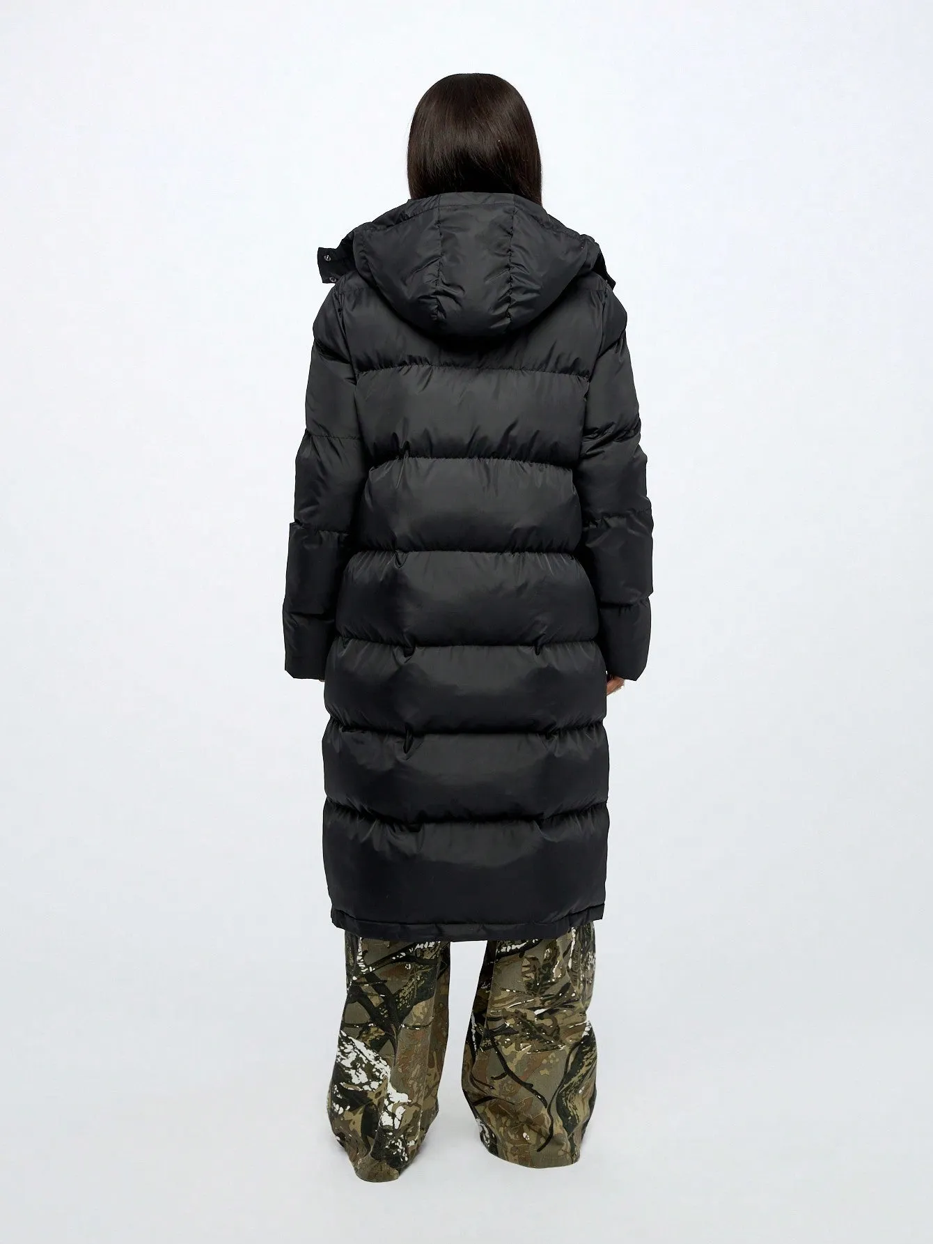 SUMWON WOMEN Longline Hooded Puffer Jacket
