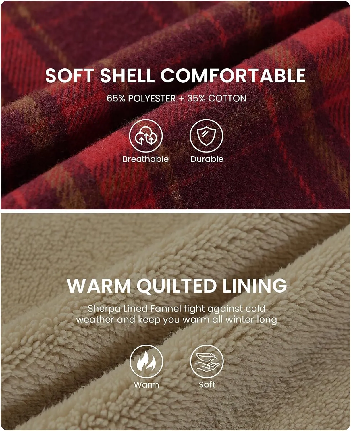 Women's Full Zip Fleece Flannel Jacket Plaid Sherpa Lined Jacket for Women