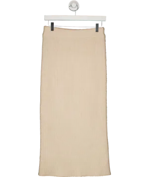 ZARA Cream Knitted Midi Skirt UK S